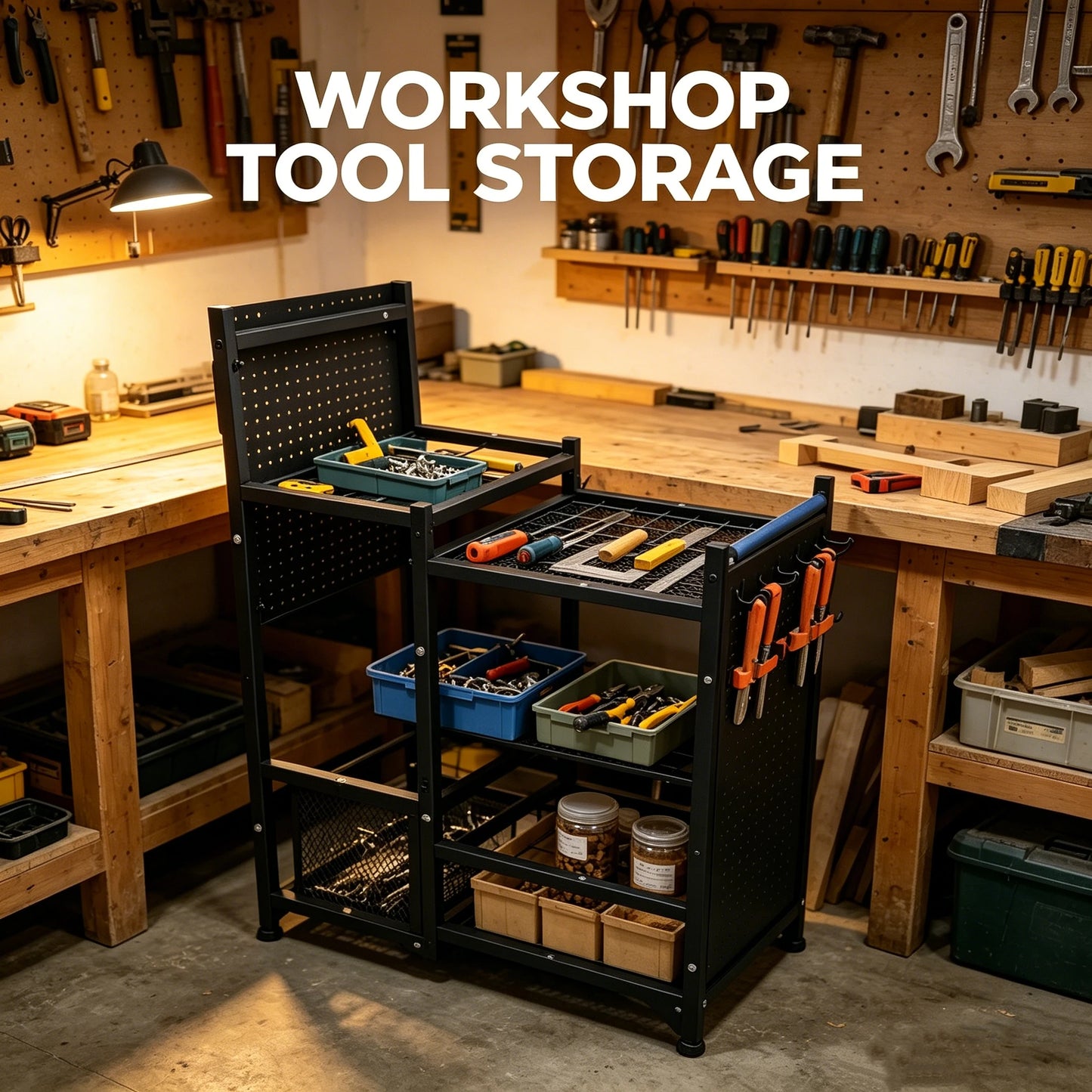 Garden Tool Storage Rack Heavy Duty Iron Organizer For Shovels And Rakes