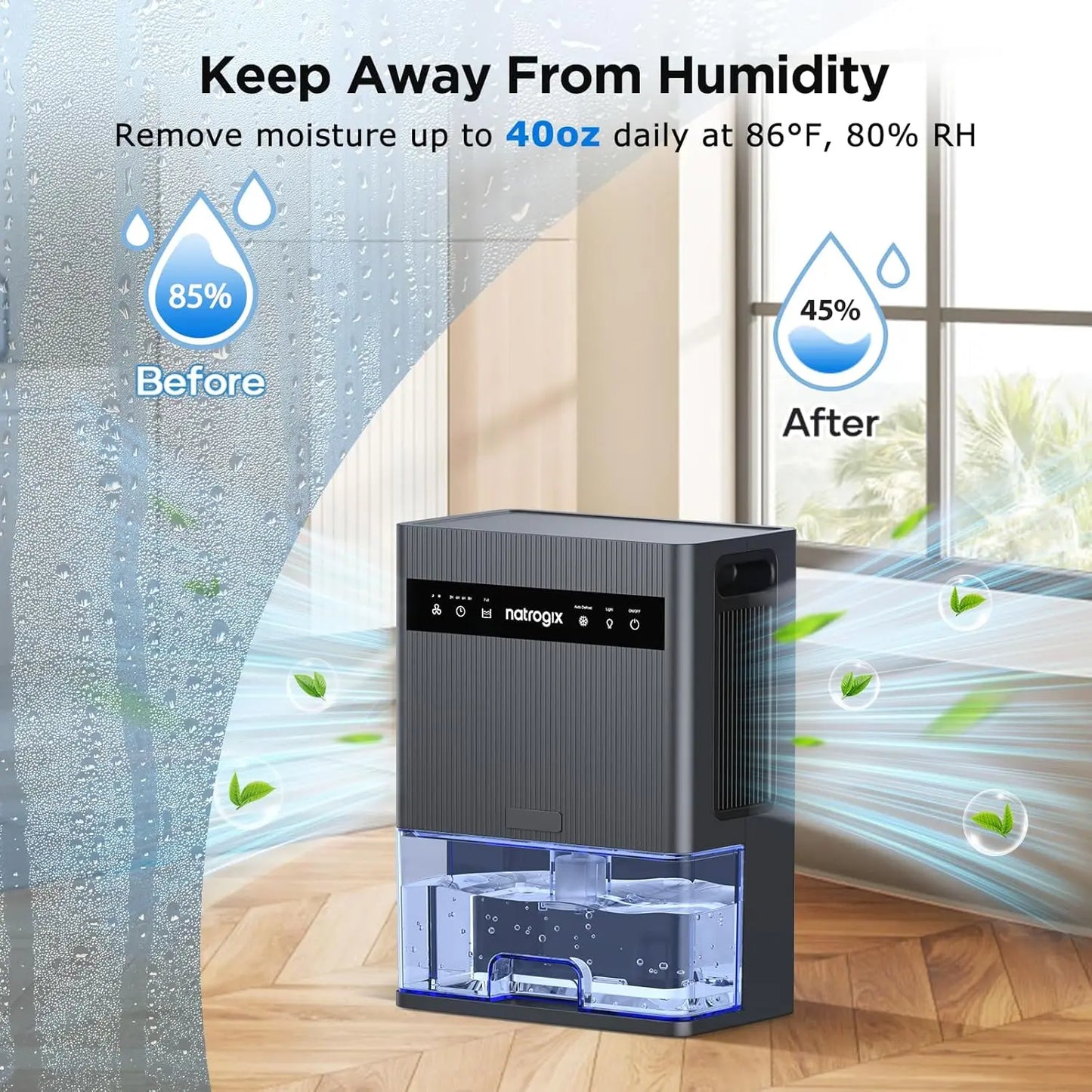 XMSJ Dehumidifier Quiet Operation With Sleep Mode Auto Shutoff
