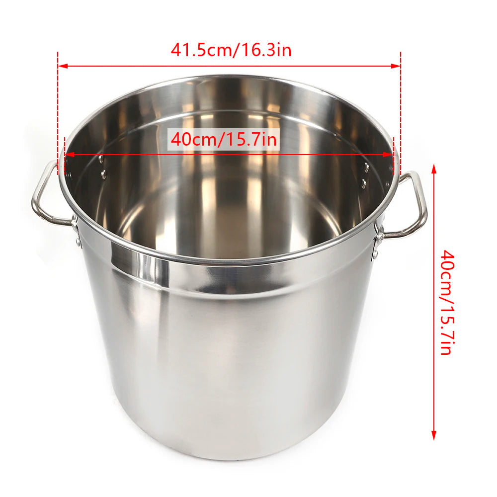 Stainless Steel Stockpot With Airtight Lid Hanging Design For Multi Fuel Use