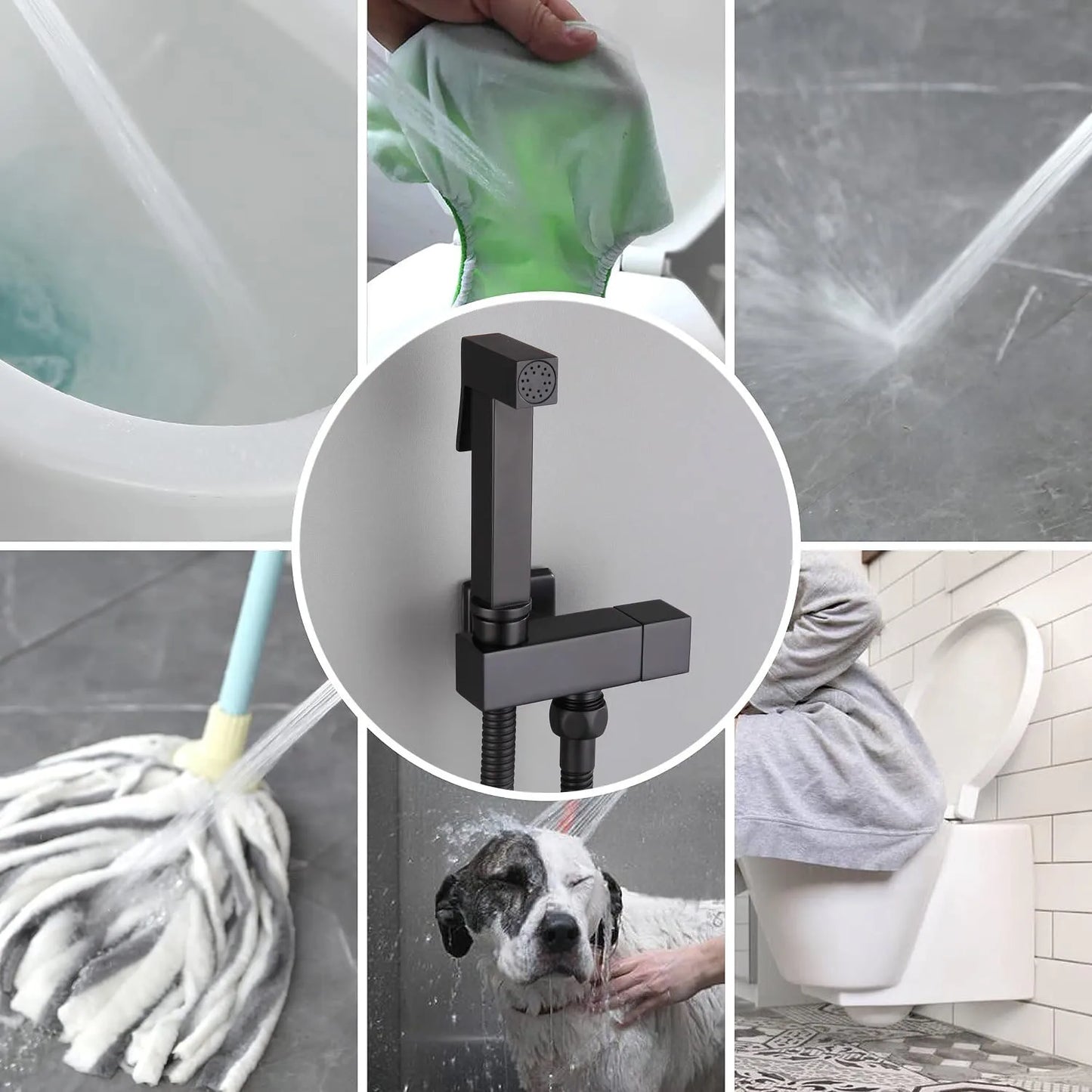 ZAPPO Bidet Sprayer Faucet for Toilet Brass Rough-In Kit