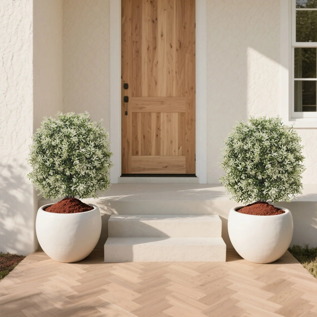 Artificial Boxwood Topiary Balls With Ground Spikes For Garden Decor