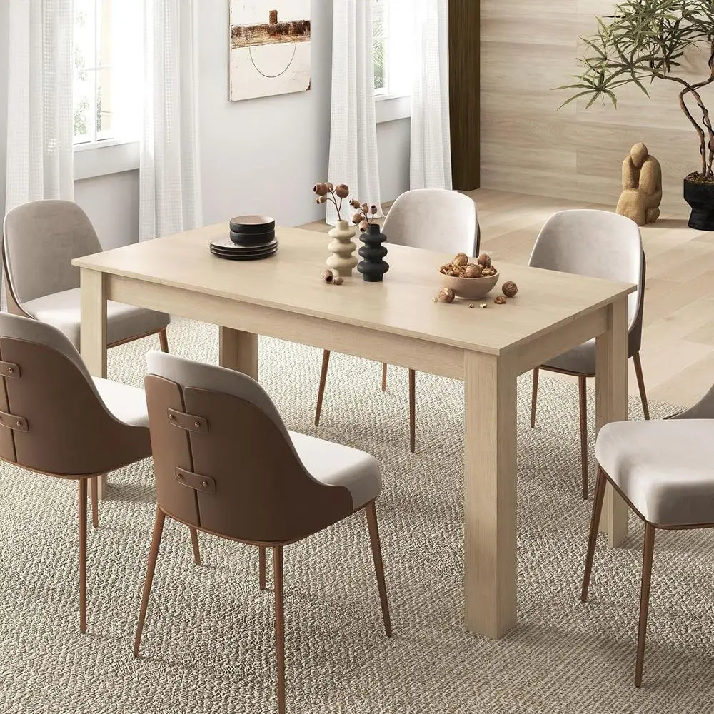 Ticify Dining Table Modern Engineered Wood For Kitchen And Living