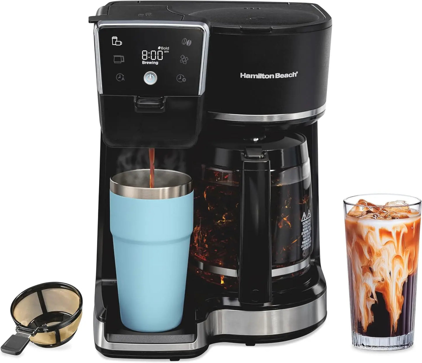 XMSJ 2-Way Programmable Drip Coffee Maker 12-Cup Auto Brew