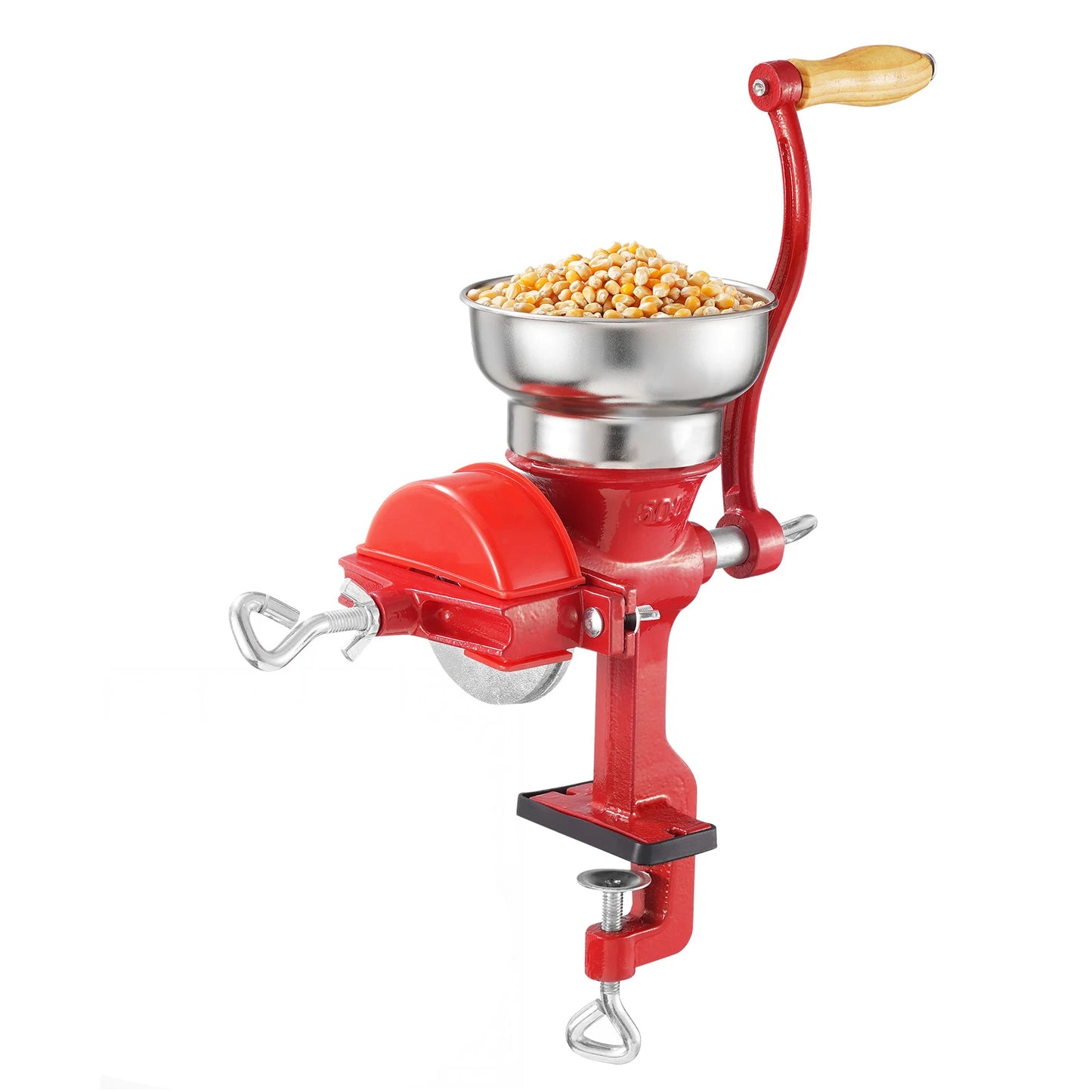 SucceBuy Manual Grain Mill With Low Hopper Hand Crank Clamp