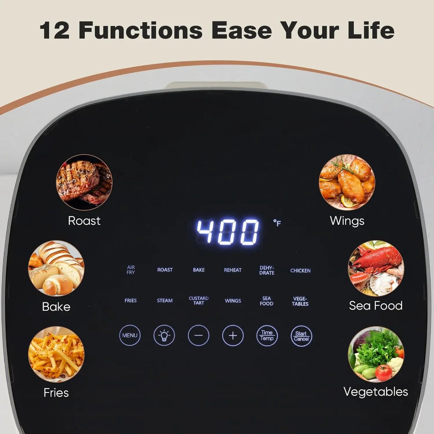 Air Fryer With Viewing Window 12 In 1 Functions Countertop