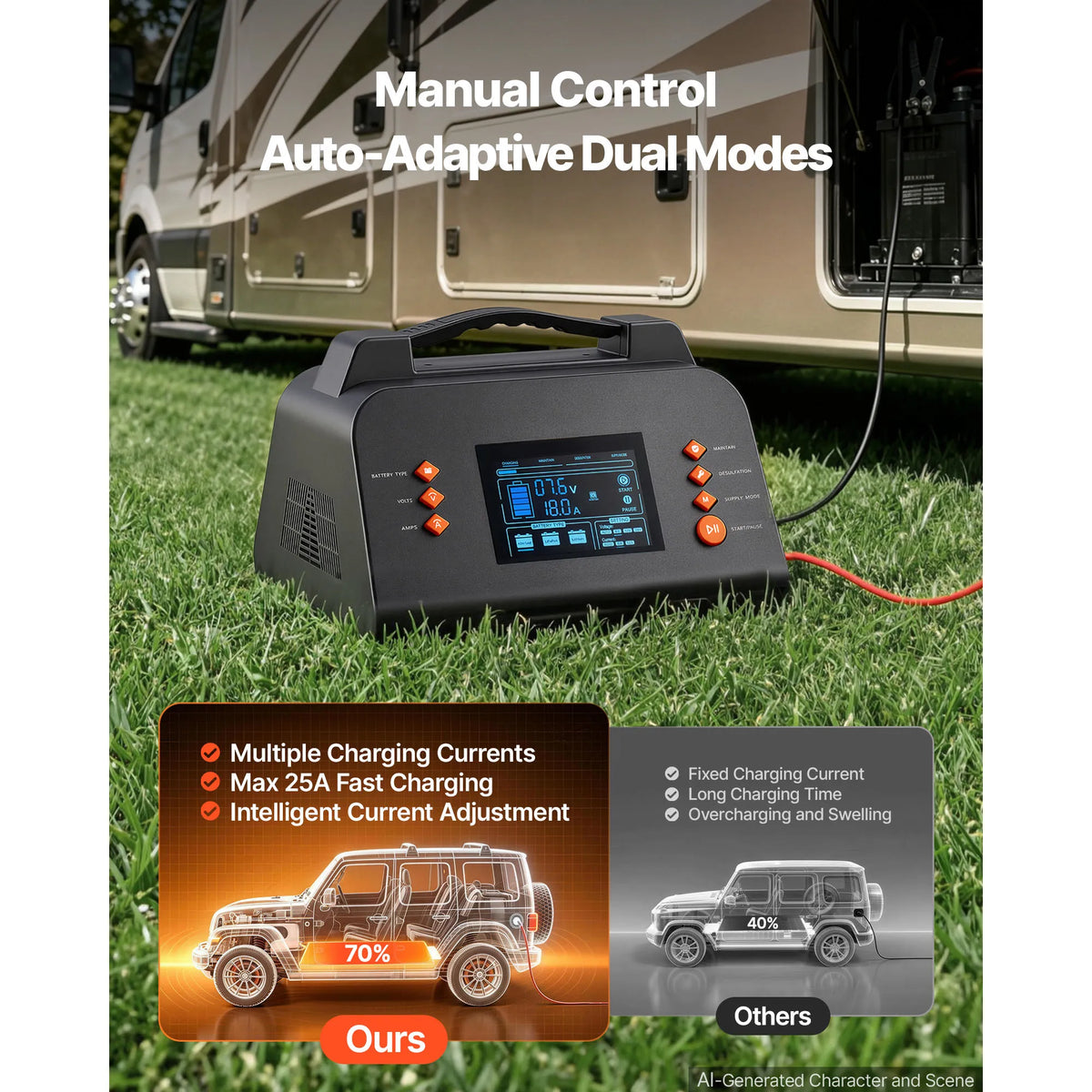 SucceBuy Smart Charger for LiFePO4 and Lead Acid Batteries