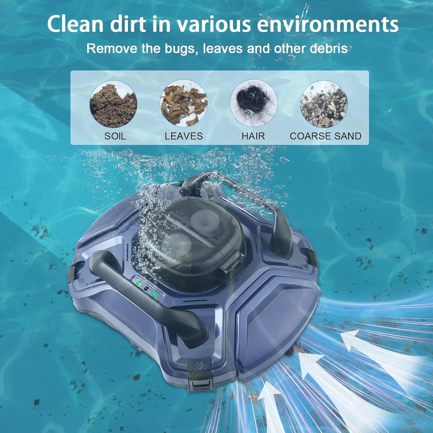 XMSJ Cordless Robotic Pool Cleaner For Above Ground Pools