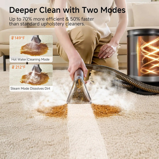 XMSJ Portable Carpet Steam Cleaner 400W Hot Water Upholstery For Pets