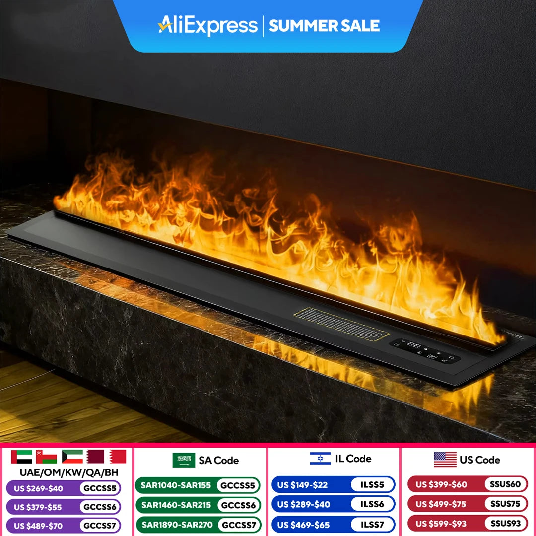 AFLYEVER European Style 3D Atomizing Electric Fireplace Decor