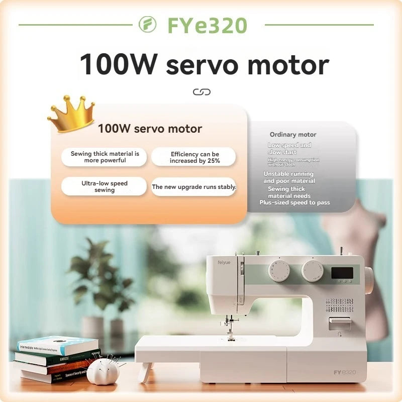 Electric Home Sewing Machine With LCD Display Double Needle Overlock