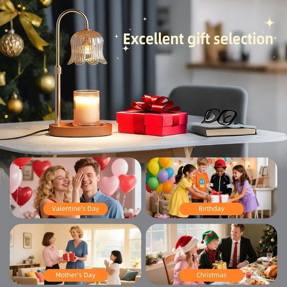 Candle Warmer Lamp With Timer Adjustable Dimmable Wax Jar Candles