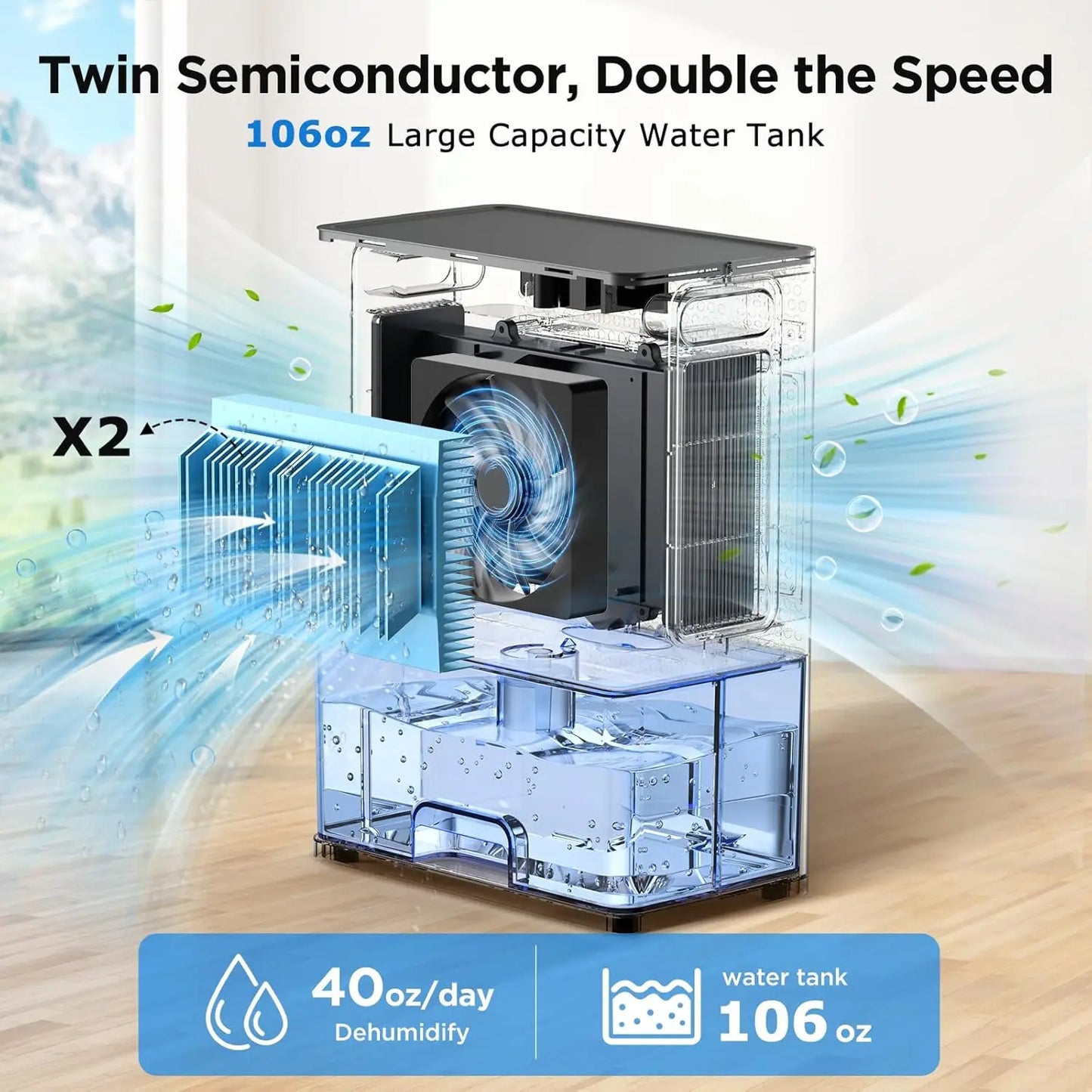 XMSJ Dehumidifier Quiet Operation With Sleep Mode Auto Shutoff