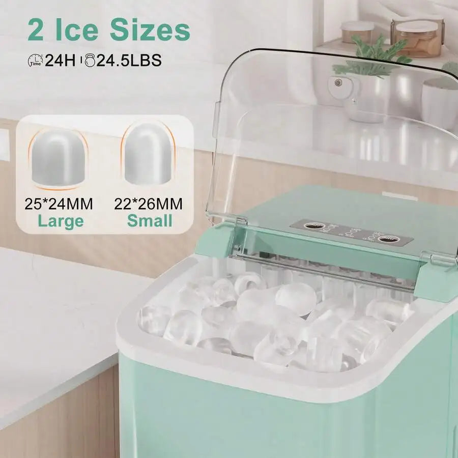 XMSJ Portable Ice Maker Countertop With Handle 9 Cube Ice