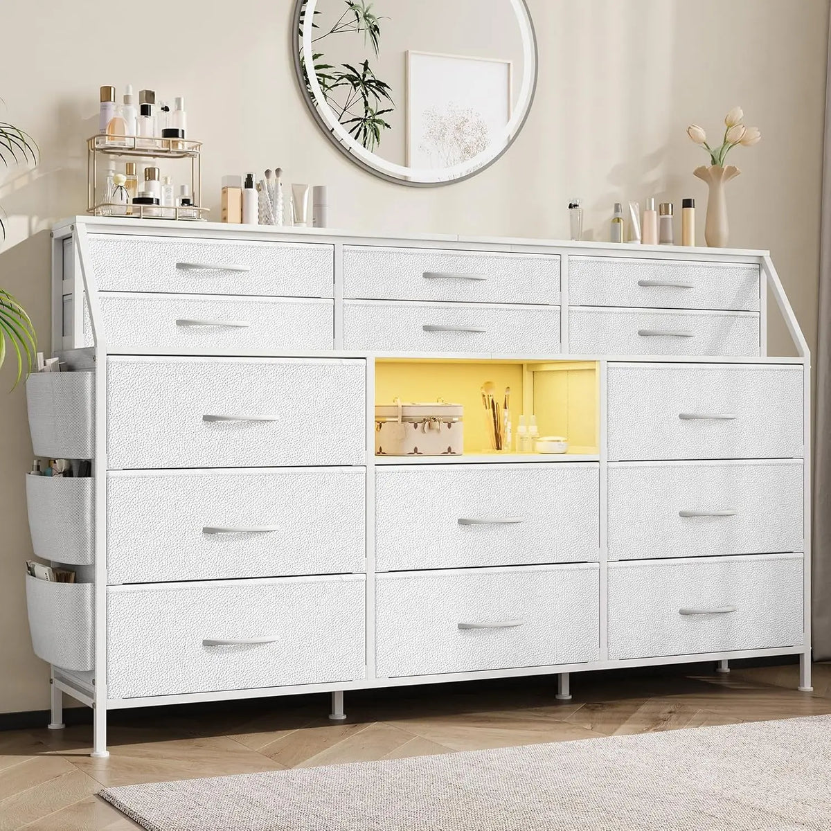 Twister Ck 14 Drawer Dresser With Wooden Top Storage Cabinet