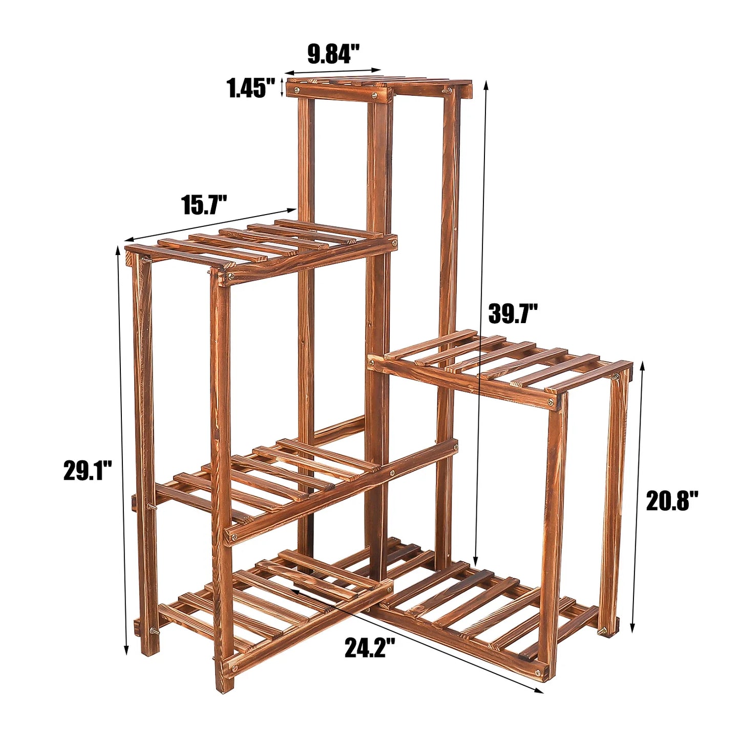 Wisfor 6 Tier Wood Plant Stand Corner Ladder Display Rack