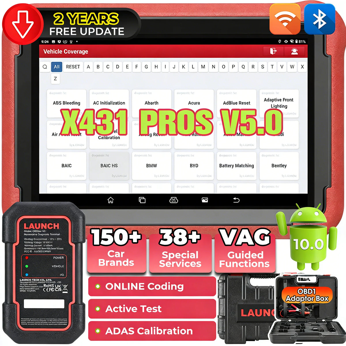 LAUNCH X431 PROS V5 Automotive Diagnostic Scanner With ECU Coding