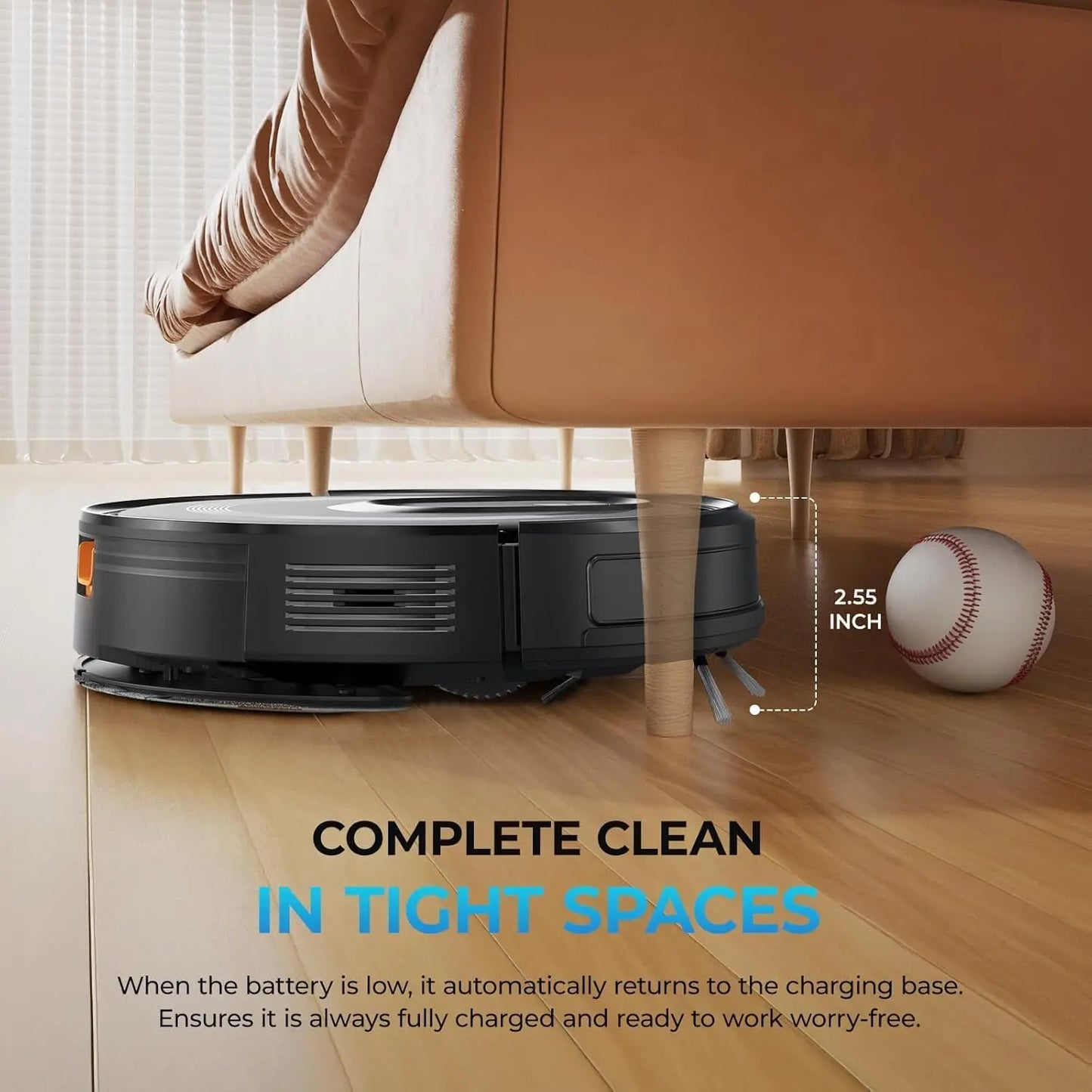 XMSJ 2 In 1 Robot Vacuum And Mop Combo With 4200Pa Suction