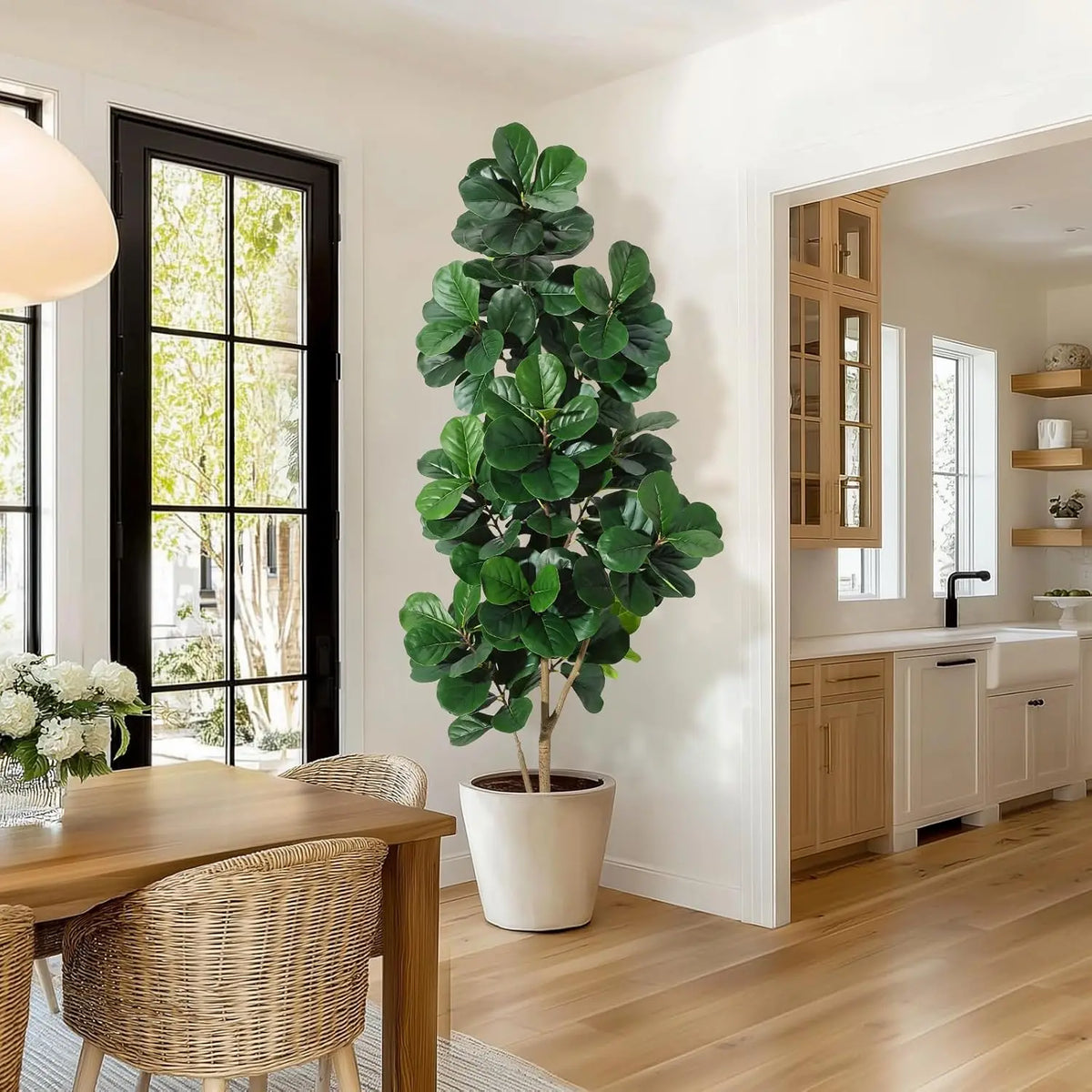 HiMISS Fiddle Leaf Fig Tree Artificial Ficus Lyrata In Planter