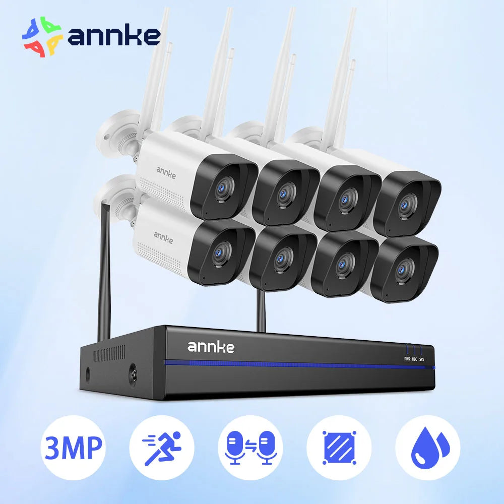 ANNKE WiFi Surveillance System With NVR Cameras And AI Detection