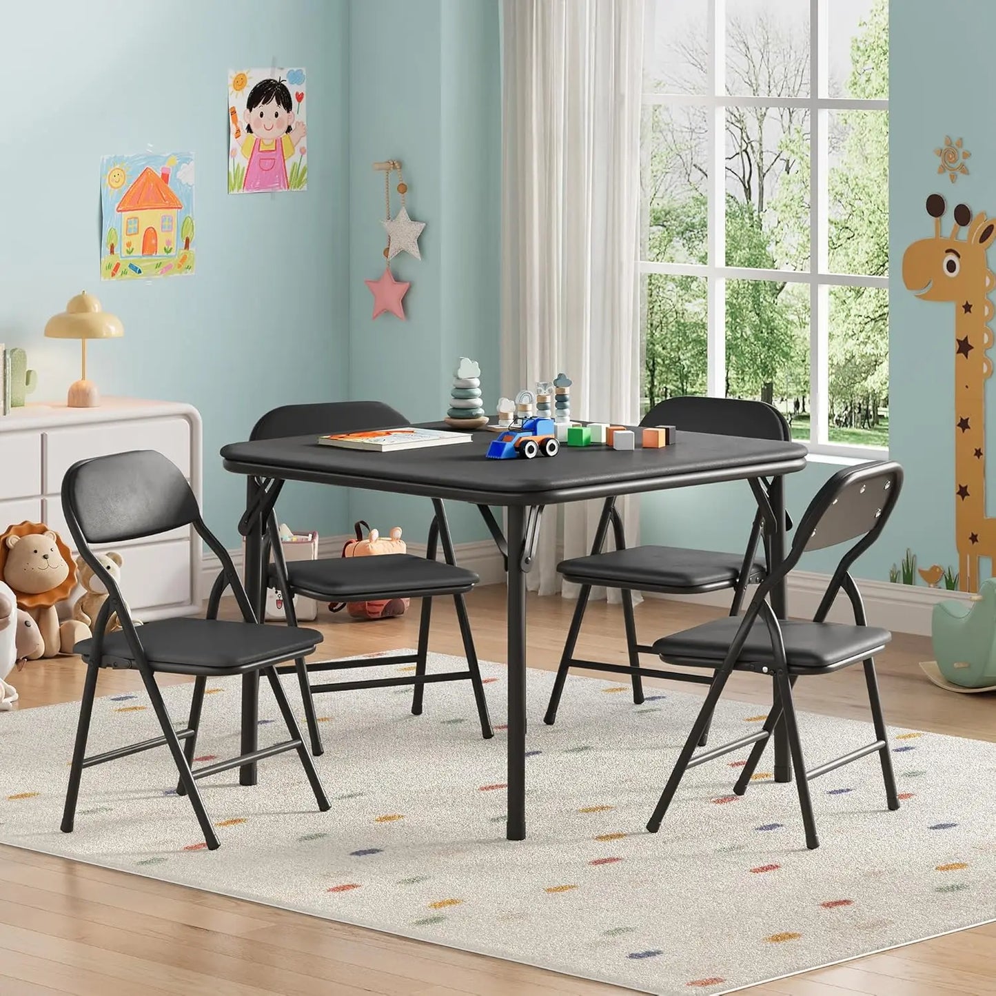 Studyset Kids Folding Table and Chairs Set for Daycare Classrooms