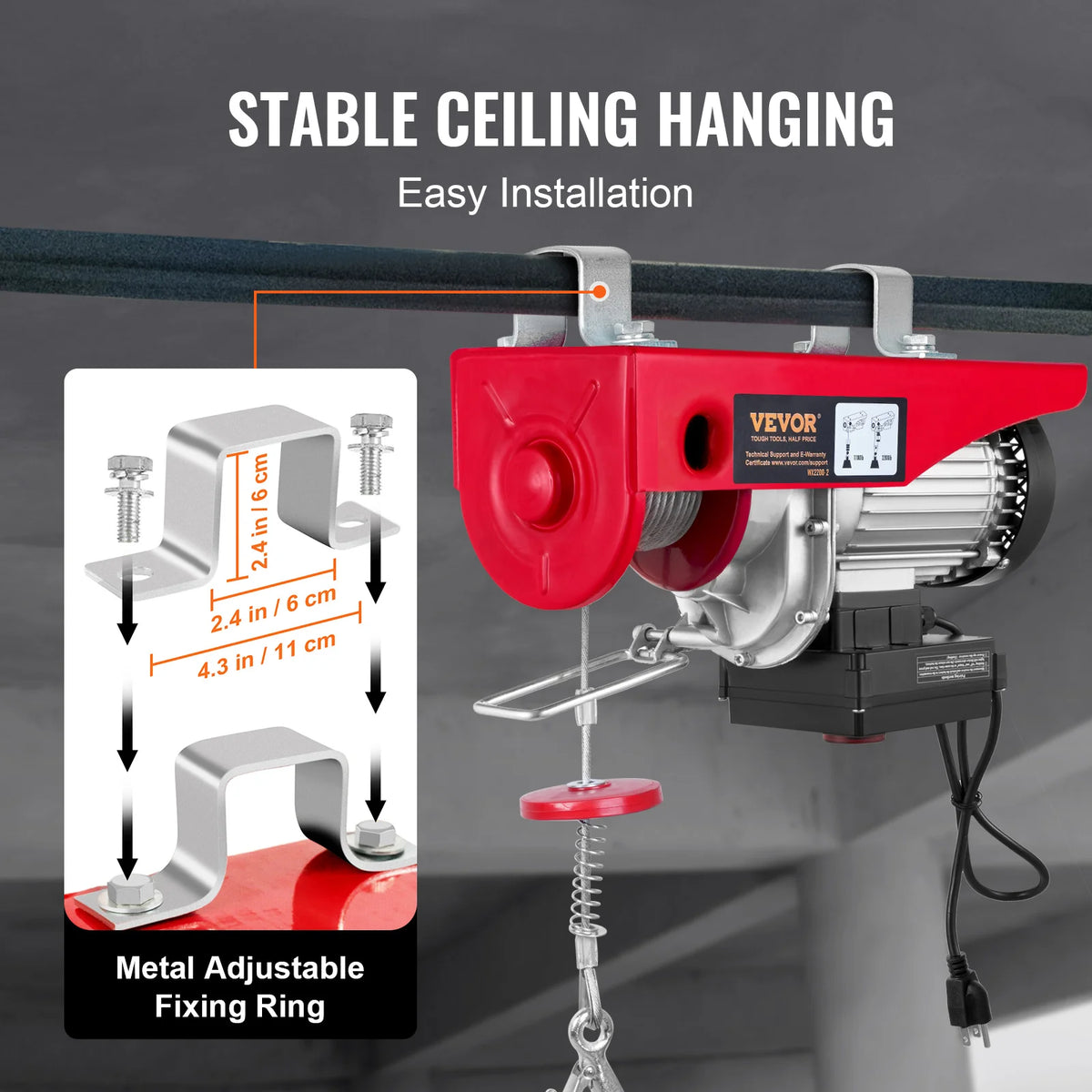 SucceBuy Wireless Electric Hoist Steel Wire Winch for Garage Use