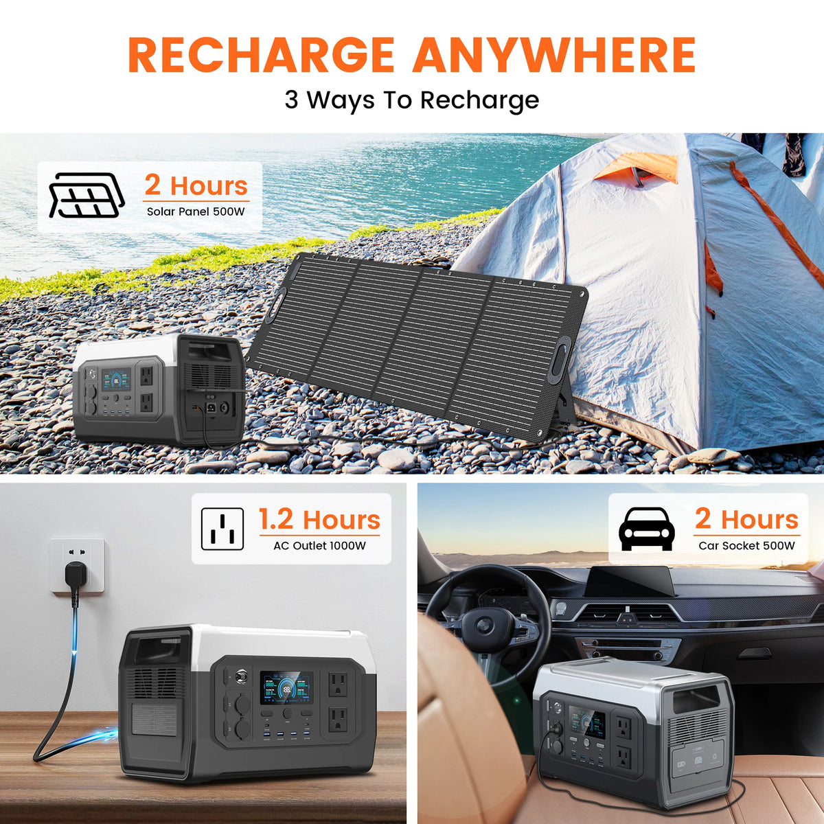 CTOLITY XP1000 Portable Solar Generator Power Station