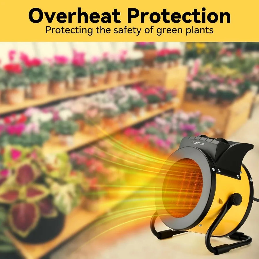 Greenhouse Heater With Thermostat PTC Ceramic Heating And Overheat Protection
