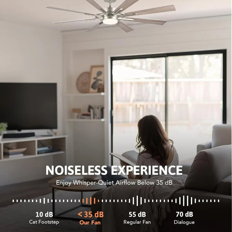 Ceiling Fan With Lights Remote Control Reversible Quiet DC Motor