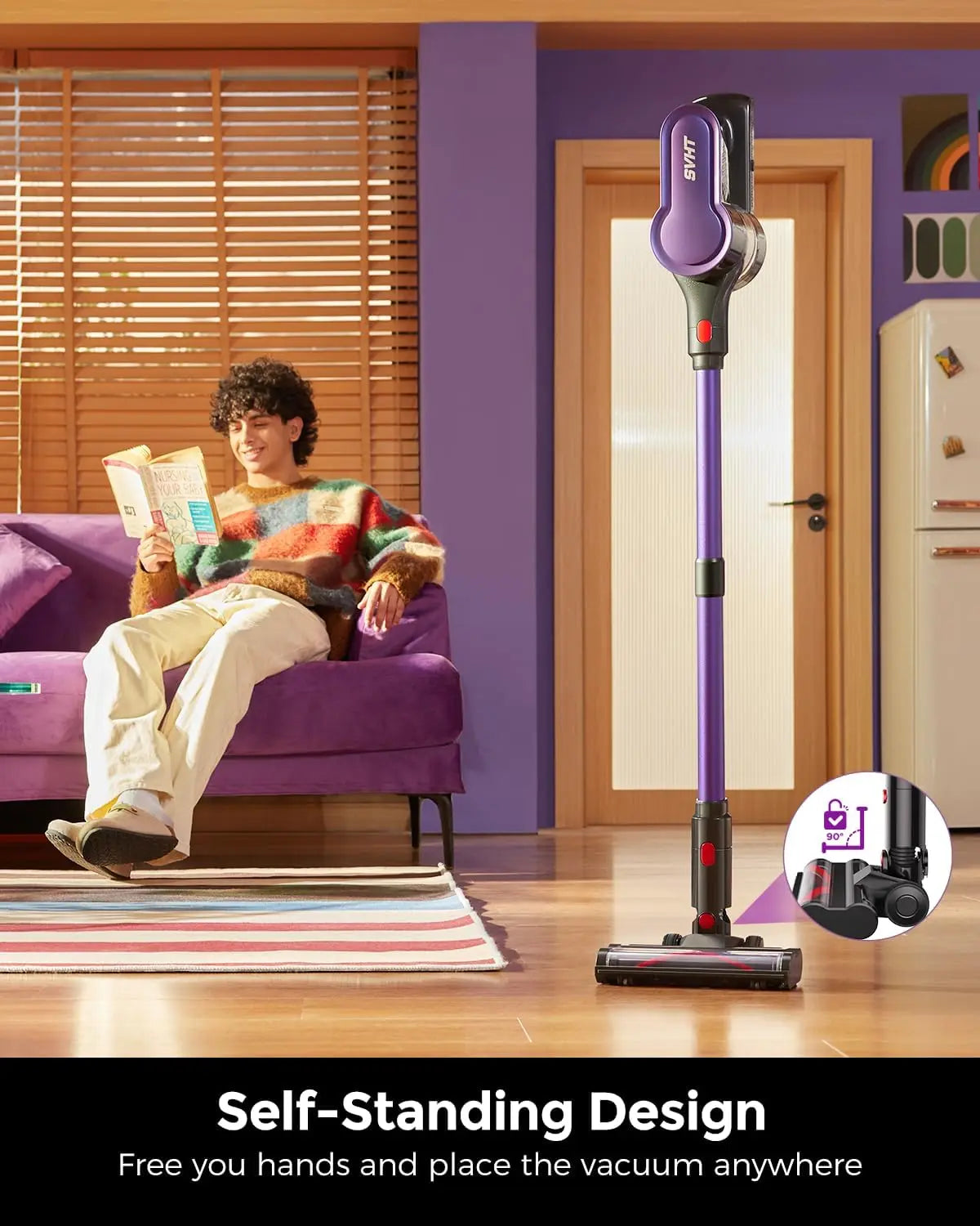 XMSJ Cordless Vacuum Cleaner LED Light 500W 45KPa 50Min