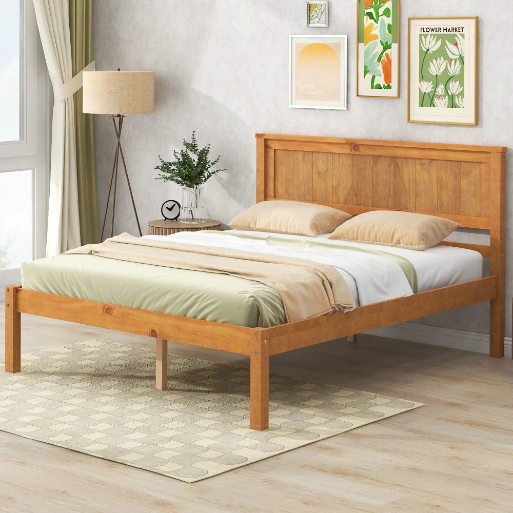 Platform Bed With Headboard And Slat Support No Box Spring