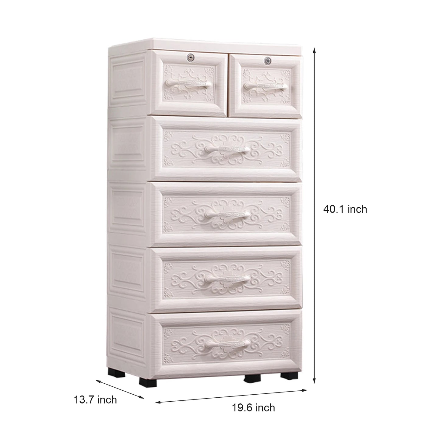 Organizer Storage Cabinet With Drawers for Bedroom and Office