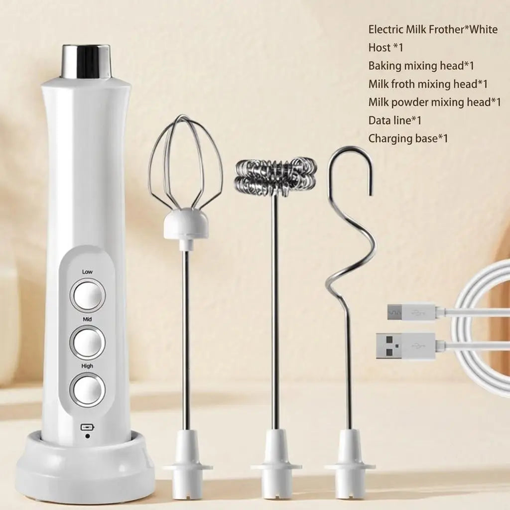 Stonego Rechargeable Handheld Milk Frother With Three Speed Settings
