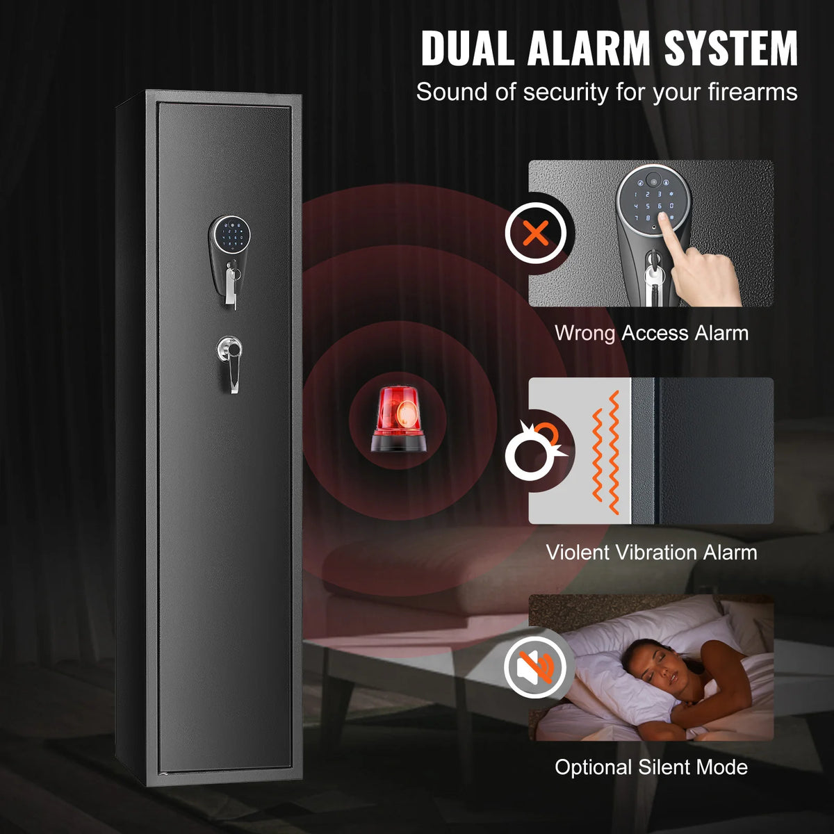 SucceBuy Digital Keypad Gun Safe With Removable Steel Storage Shelf
