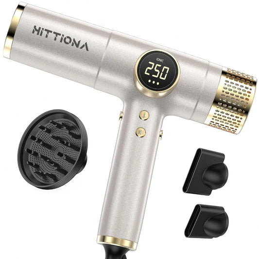 HITTIONA Dual Voltage Travel Hair Dryer Magnetic Diffuser 2000W Ionic