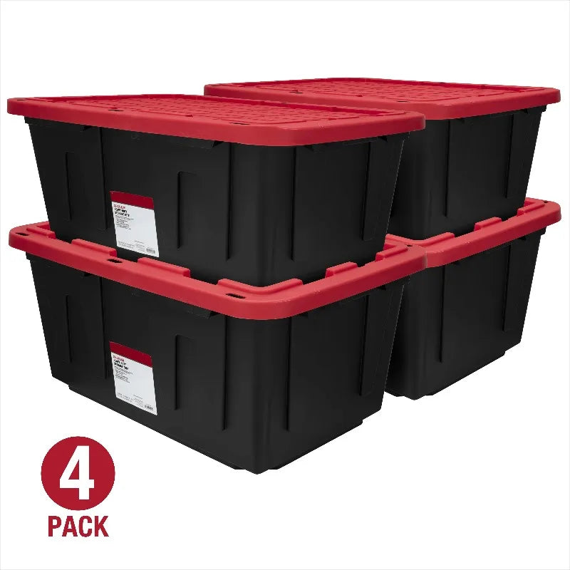 27 Gallon Snap-Lid Storage Bin With Heavy-Duty Plastic Container