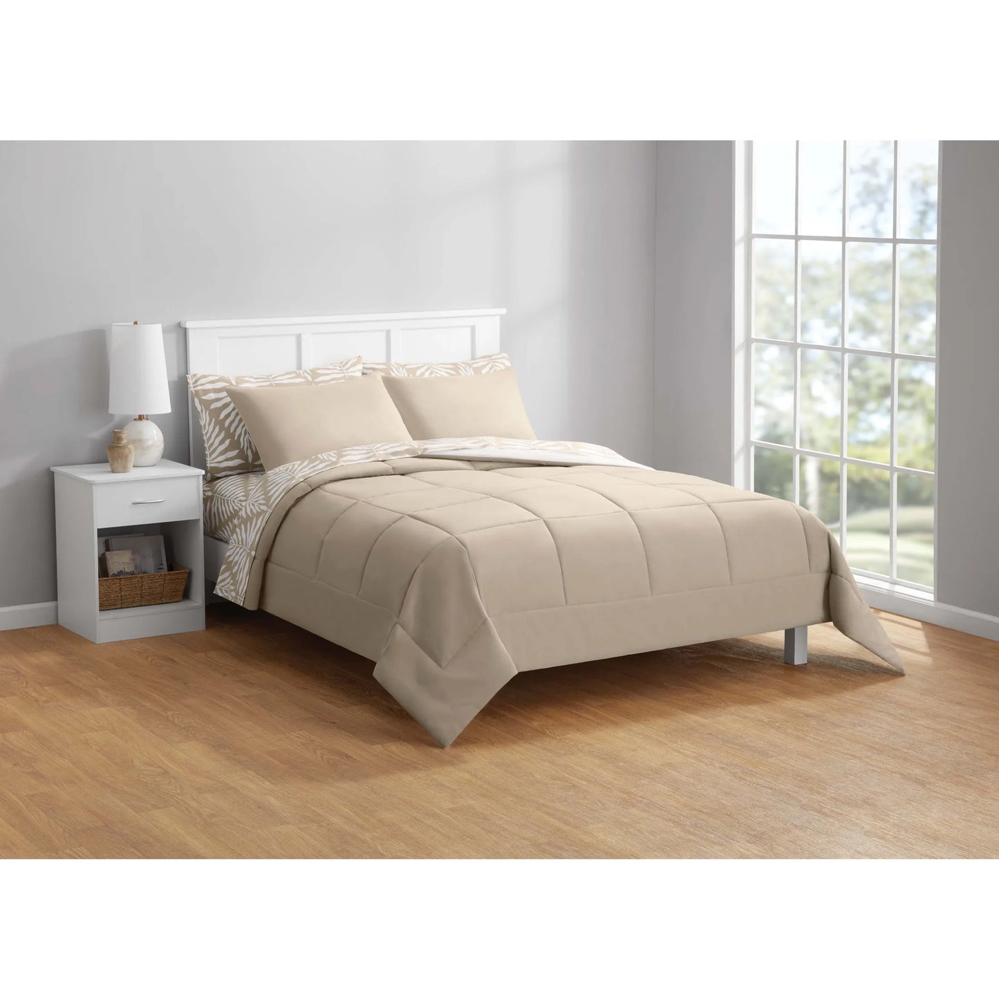 All In One Reversible Comforter And Sheet Set 7 Piece