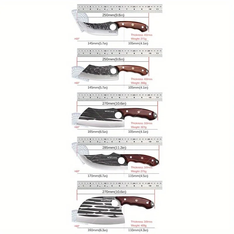 WXCOO Stainless Steel Boning Knife Set Professional Kitchen Knives
