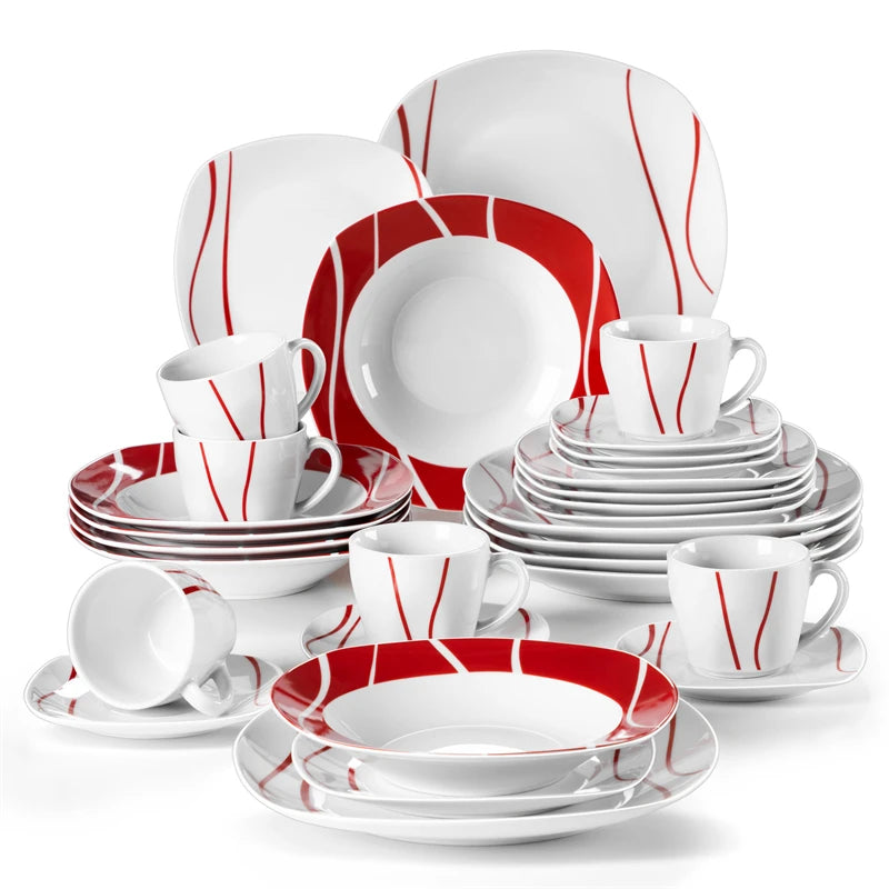 Malacasa Felisa 30 Piece Complete Porcelain Dinner Set