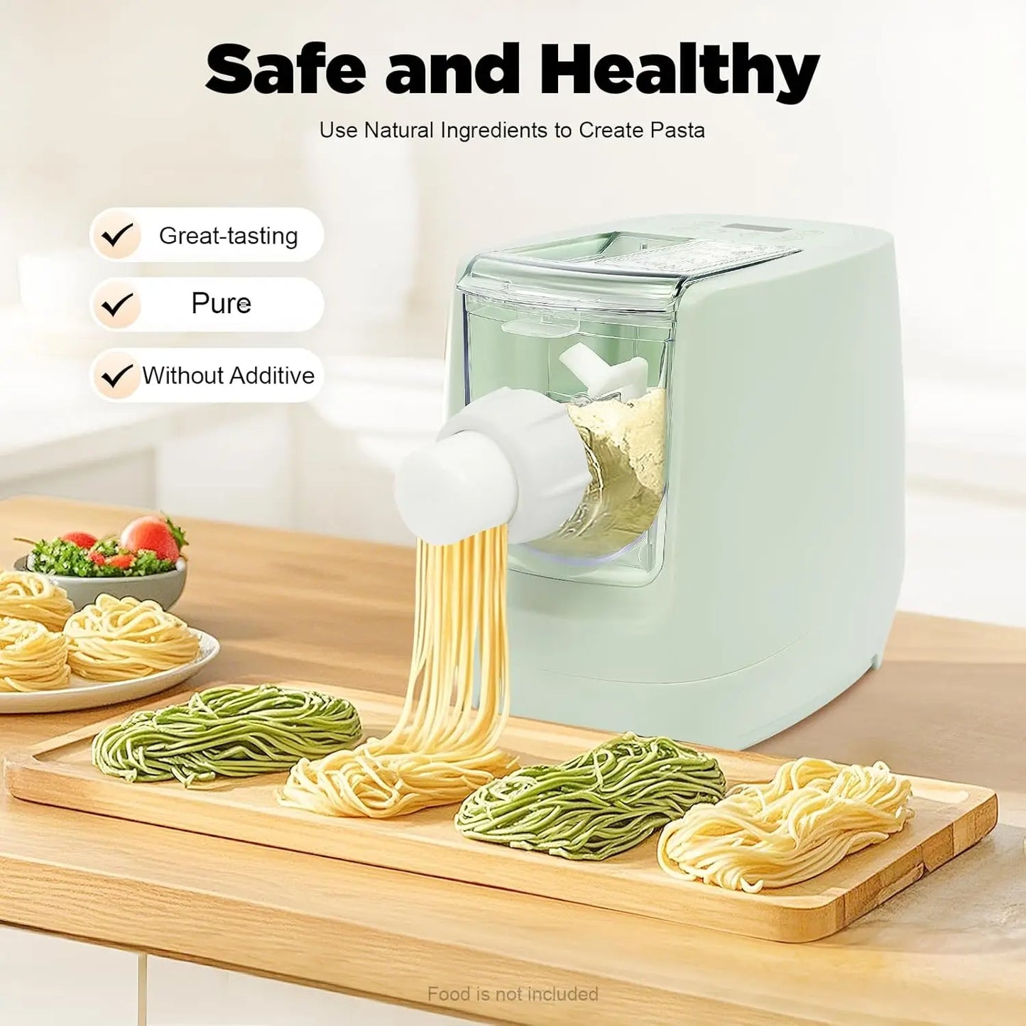 XMSJ Electric Pasta Maker 260W Automatic Noodle Machine With 13 Shapes Discs