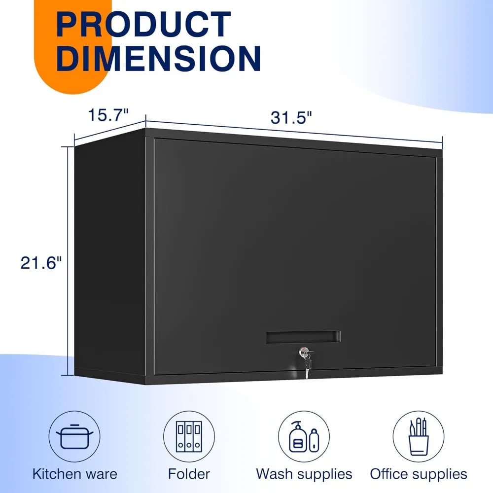 Metal Garage Wall Cabinet With Doors And Shelves Wall Mounted