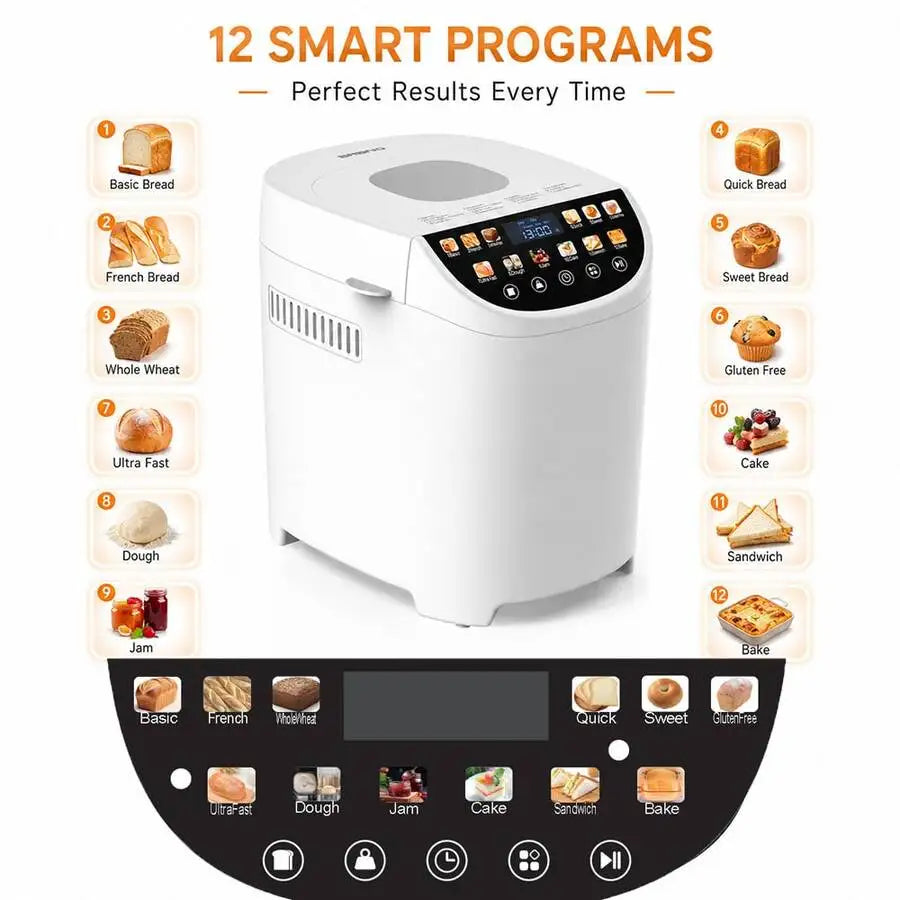 XMSJ Smart Bread Maker 12 In 1 Automatic Bread Machine