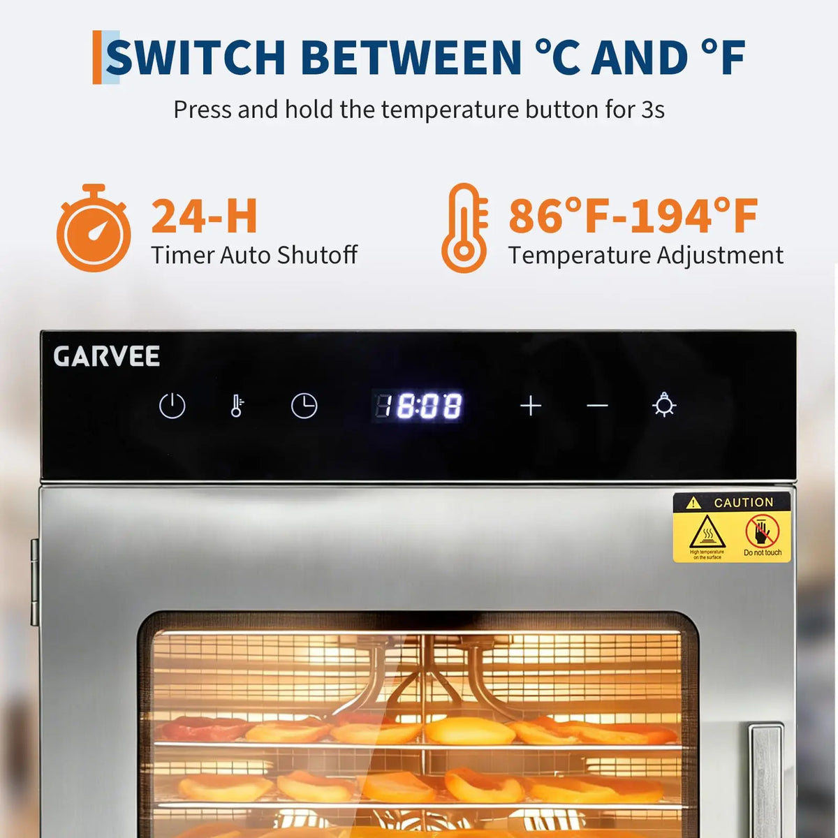 HiMISS Stainless Steel Digital Food Dehydrator With Adjustable Temperature Control
