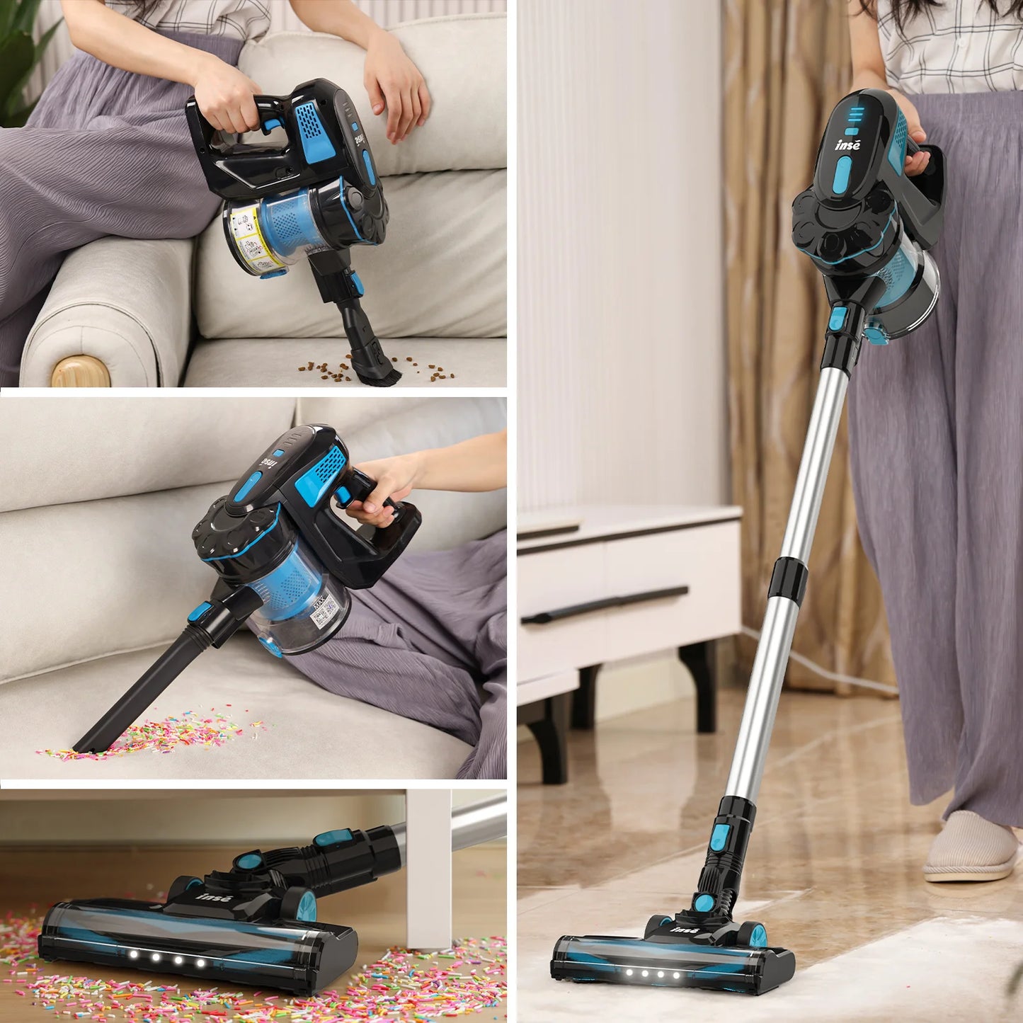 INSE V770 Cordless Vacuum Cleaner 20KPa 40min 6 In 1