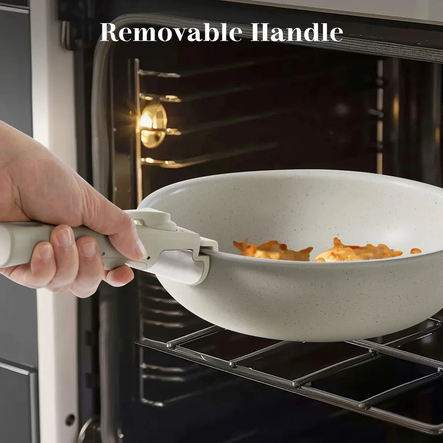 EDX Nonstick Cookware Set With Pots Pans And Detachable Handles