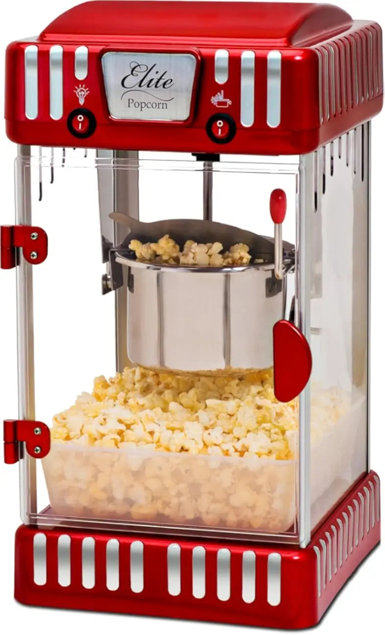 XMSJ Classic Carnival Tabletop Kettle Popcorn Popper Machine Retro Style