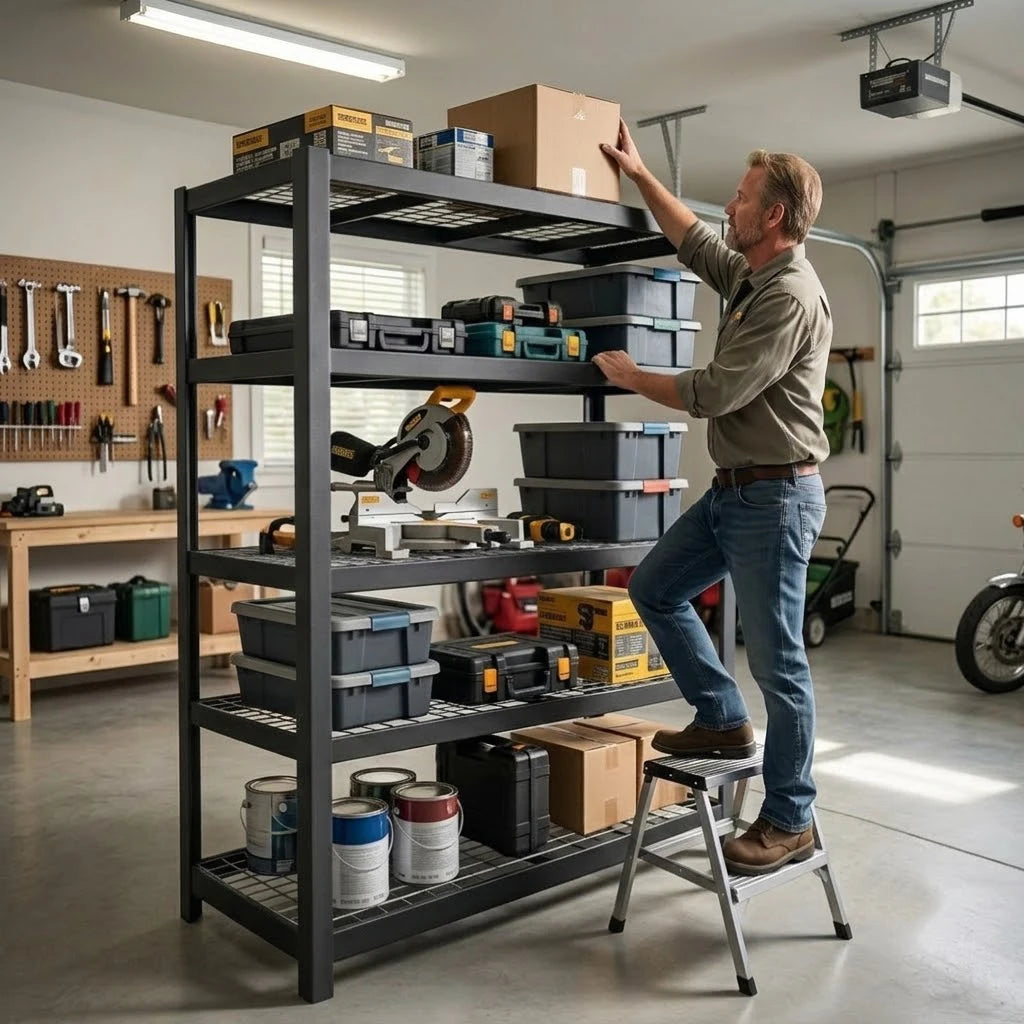 Heavy Duty Metal Storage Rack For Garage Basement And Workshop