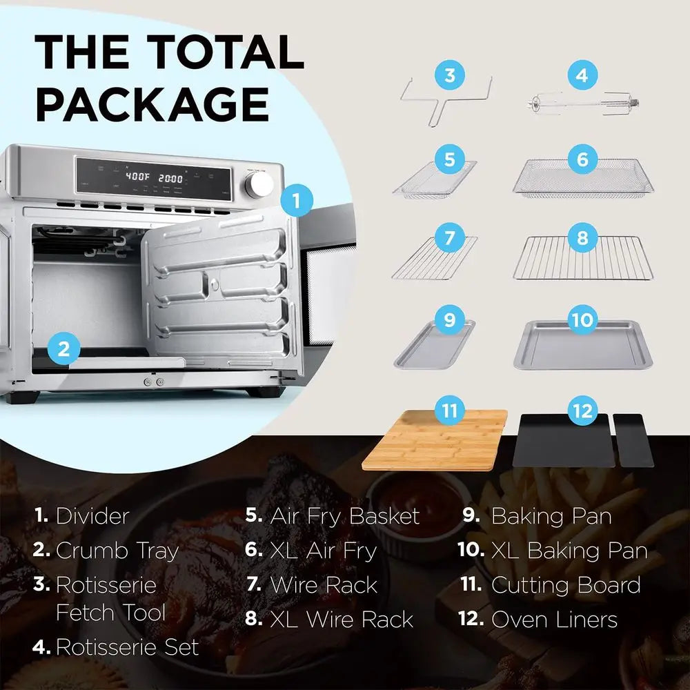 YTYIN Dual Zone Air Fryer Oven French Door Rotisserie Toaster