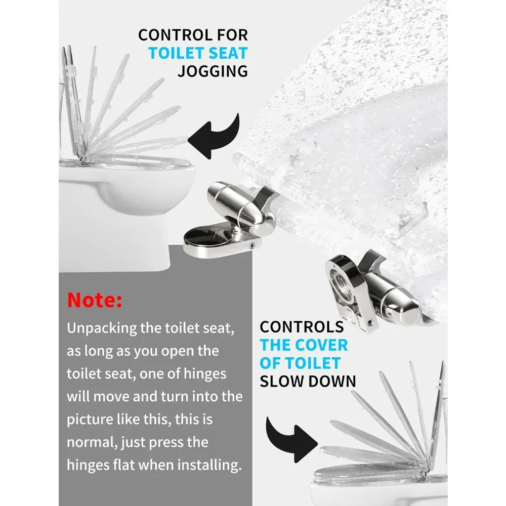 XMSJ Resin Toilet Seat Round With Adjustable Hinges Soft Close