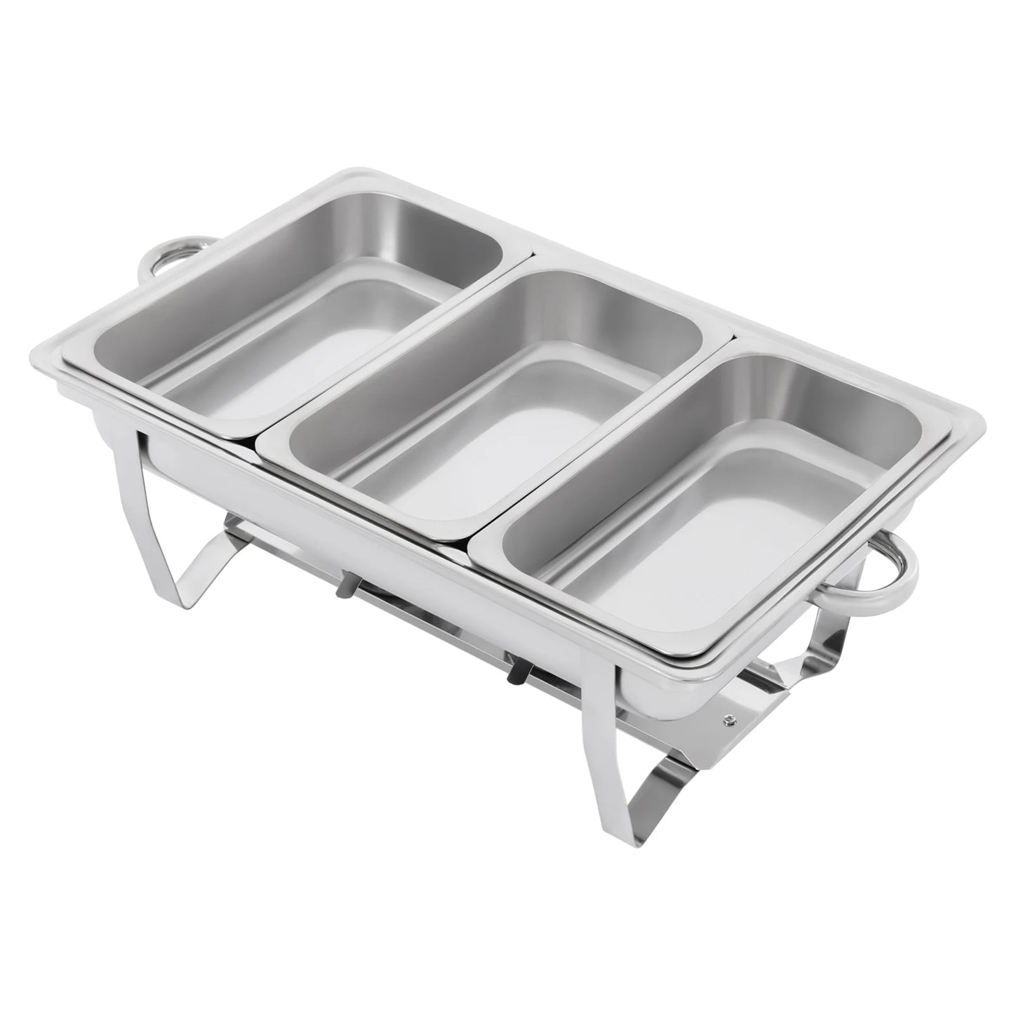 Bymaocar Three Grid Stainless Steel Chafing Dish Buffet Set