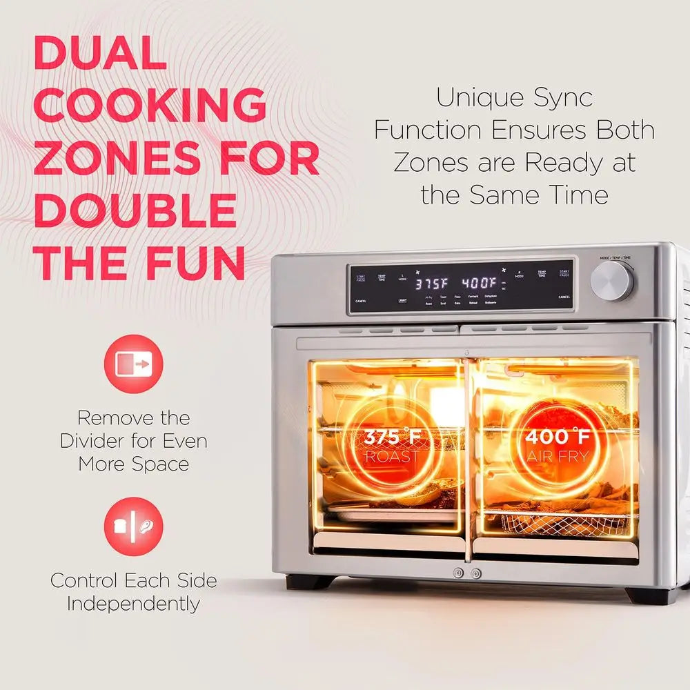 YTYIN Dual Zone Air Fryer Oven French Door Rotisserie Toaster